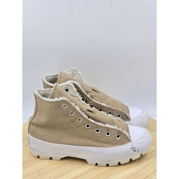 Converse Chuck Taylor All Star High Lugged shoes  Khaki/white Nomad womens sz 8 - Picture 1 of 8